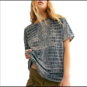 Free People Animal Print Tee